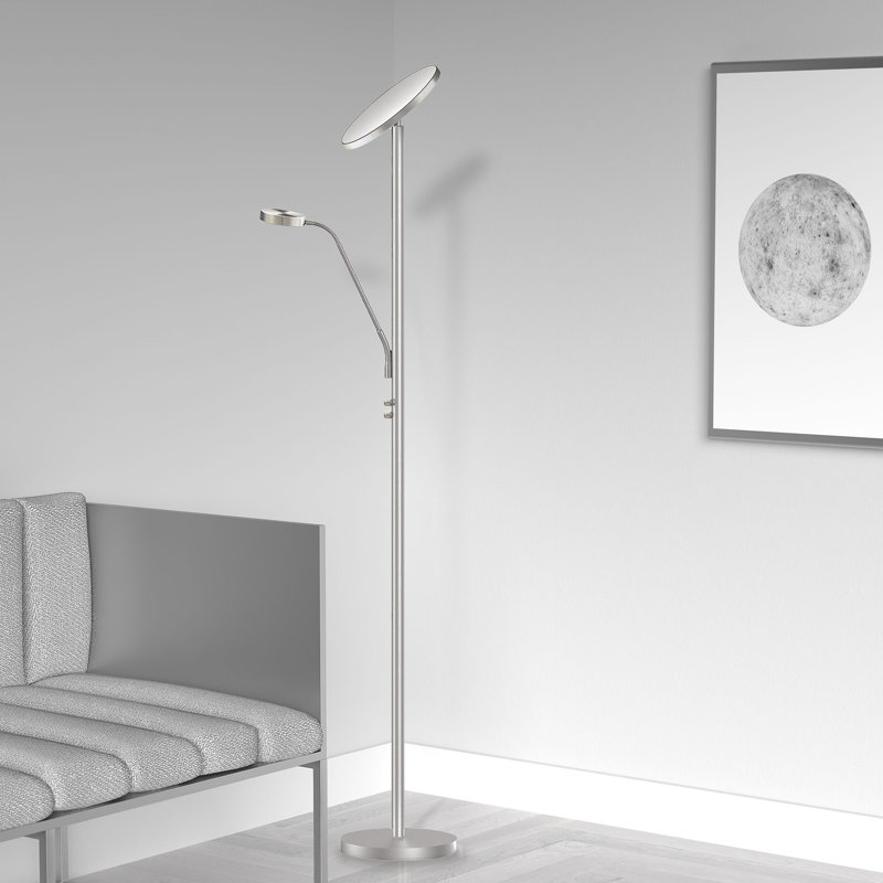 Eldridge 72'' LED Torchiere Floor Lamp, Chrome