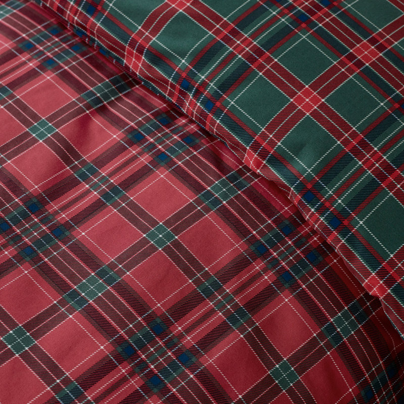 Tartan Check Reversible Duvet Cover Set, Single