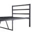 Lit plateforme noir en métal avec tête de lit - stable, aucun sommier nécessaire, cadre de nuit inclus, lit simple, sommier, bruit