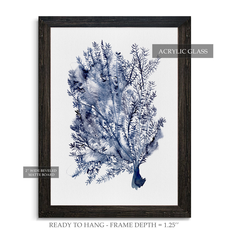 «Seaweed Under Water II», reproduction sur verre encadrée, Encadré toile ébène, H 28 po x l 38 po x 1,25 po