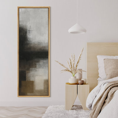 Toile abstraite encadrée, reproduction minimaliste neutre pour décoration murale moderne