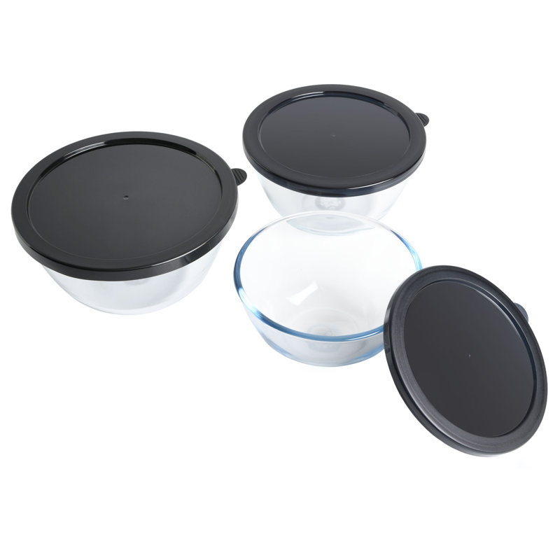 Glass 6 Piece Mixing Bowl Set