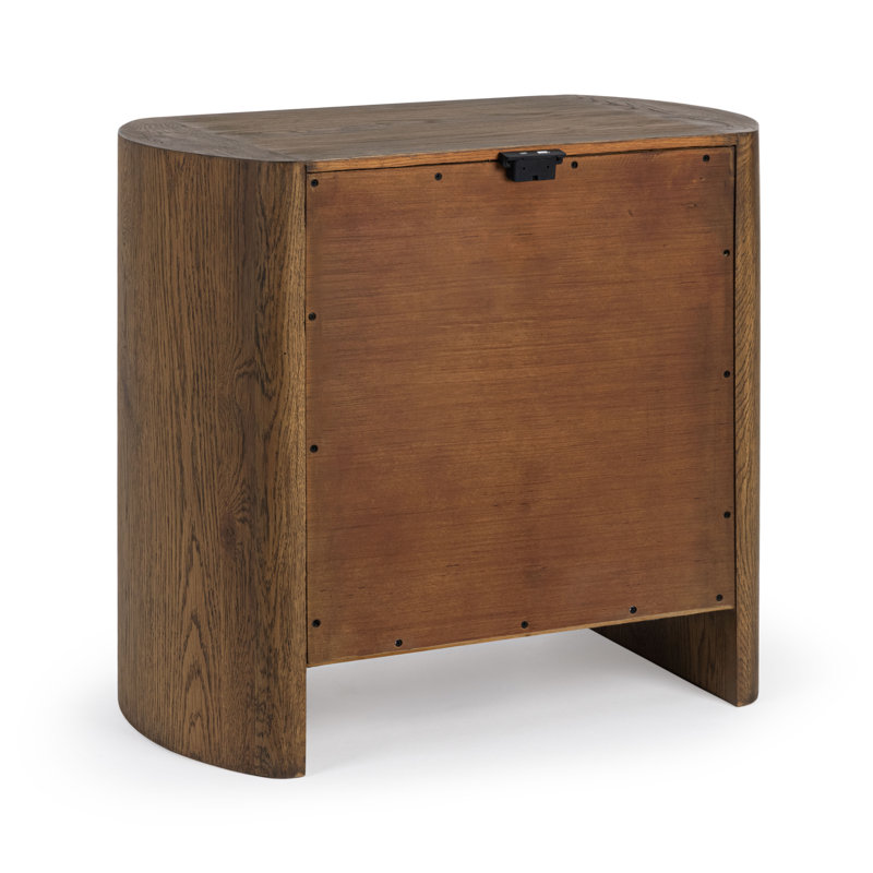 Kyrie 2-Drawer Oak Veneer Nightstand