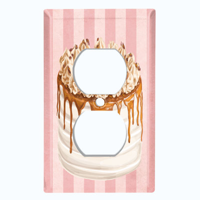 Plaque murale 2 prises Caramel Vanilla Cake