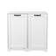 Armoire à linge avec portes et tablette, panier à linge inclinable, style autoportant, tablette réglable, blanc