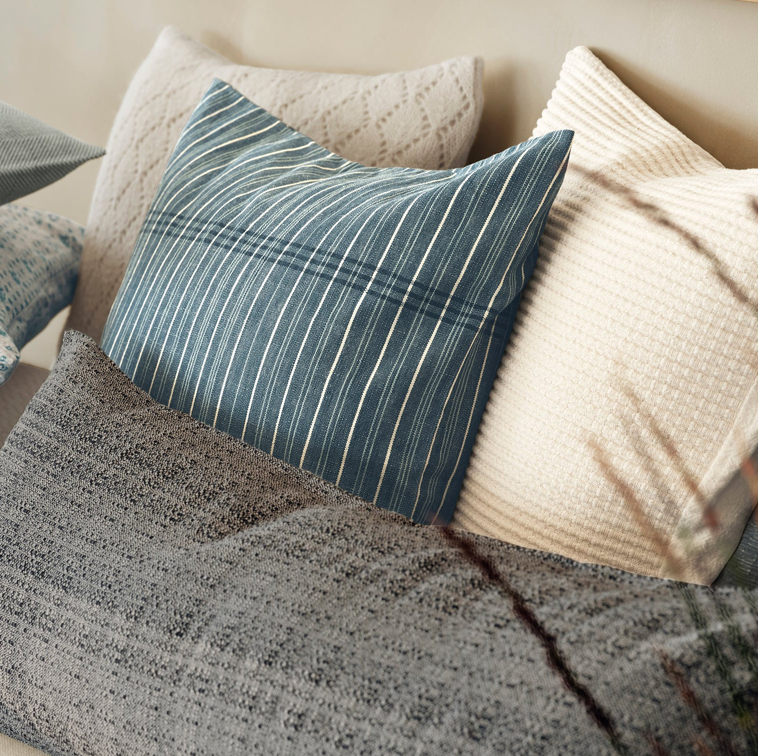 Cotton Pillow Cover, Oyster