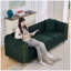 Ensemble de canapé Chesterfield 3 + 2 places en velours vert avec accoudoirs roulés capitonnés et pieds dorés