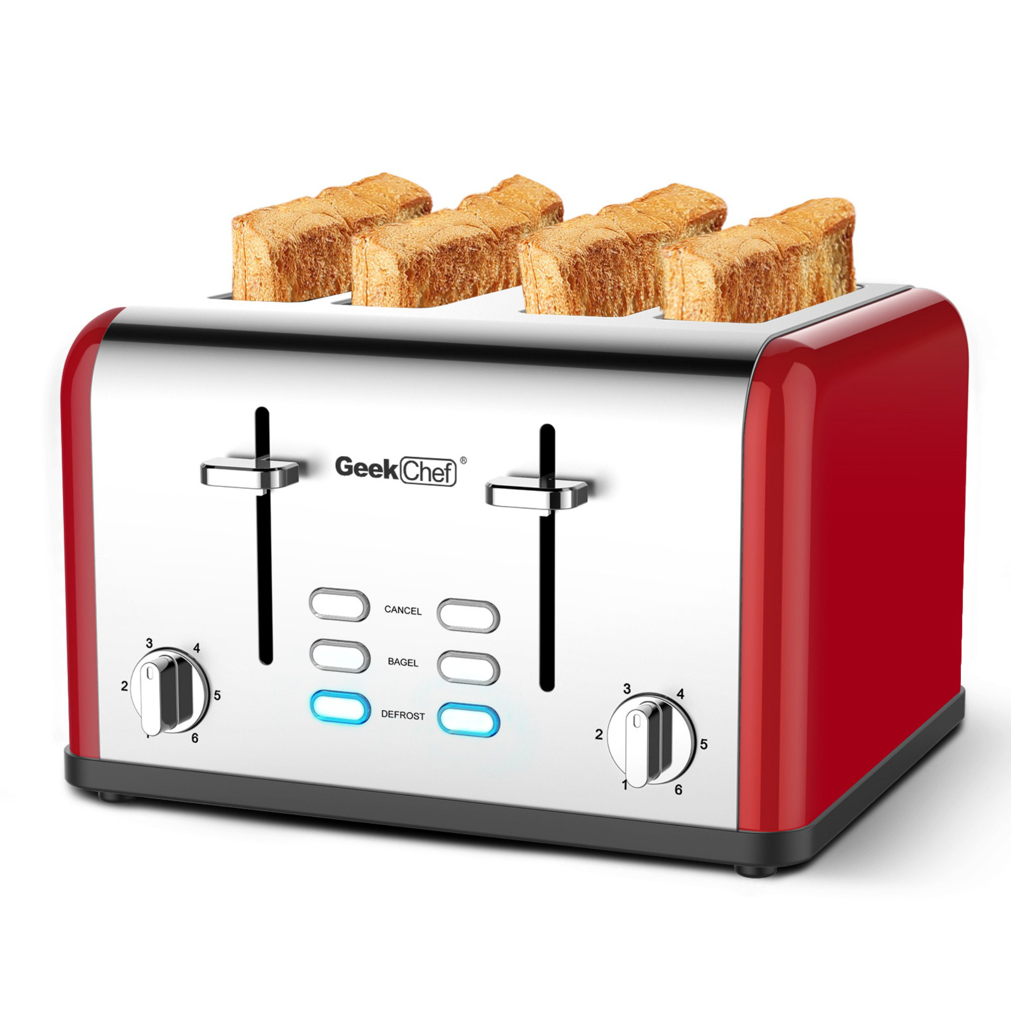 Kenmore 2-Slice Toaster, White Stainless Steel, Extra Wide Slots, Bagel and  Defrost Functions, 9 Browning Levels, Removable Crumb Tray, for Bread
