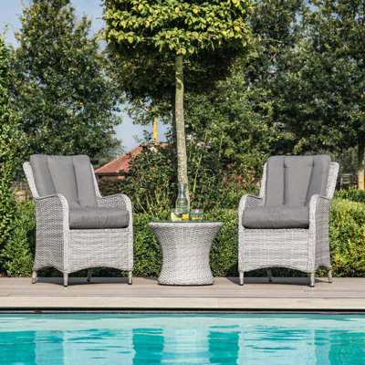 Crimora Rattan Bistro Set - with Weatherproof Cushions