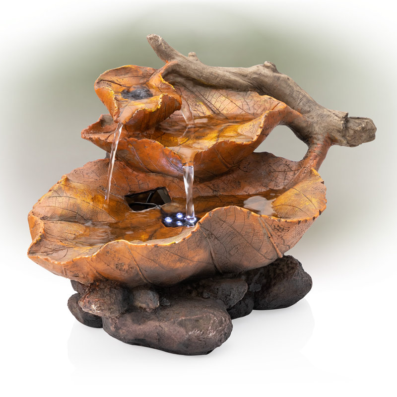 Goble Weather Resistant Cascade Fountain with Light