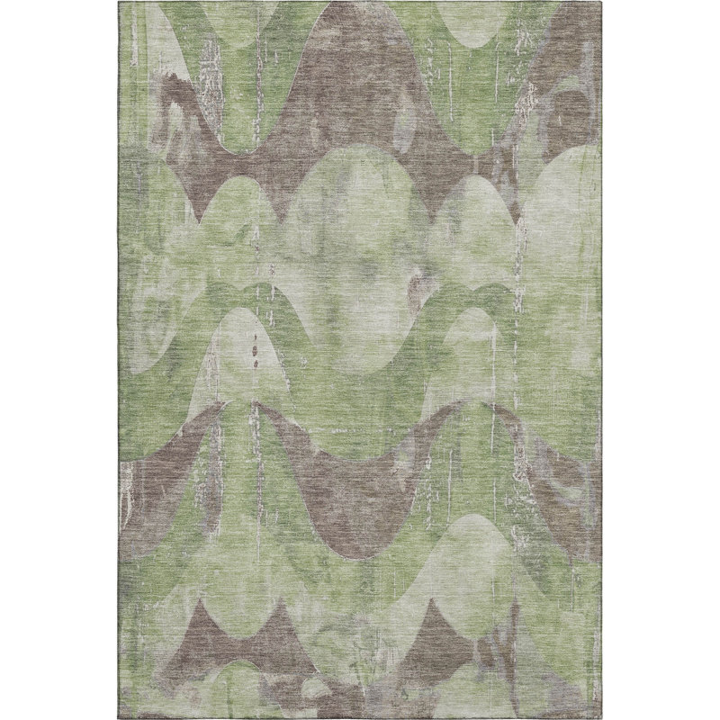 Premium Machine Washable Maag AMF1786 Swirls Rug, Rectangle 8' x 10'