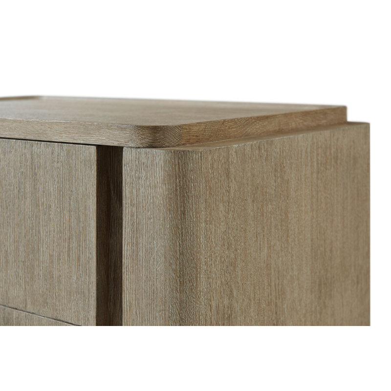Repose 3 - Drawer Solid Wood Nightstand, Gray Oak