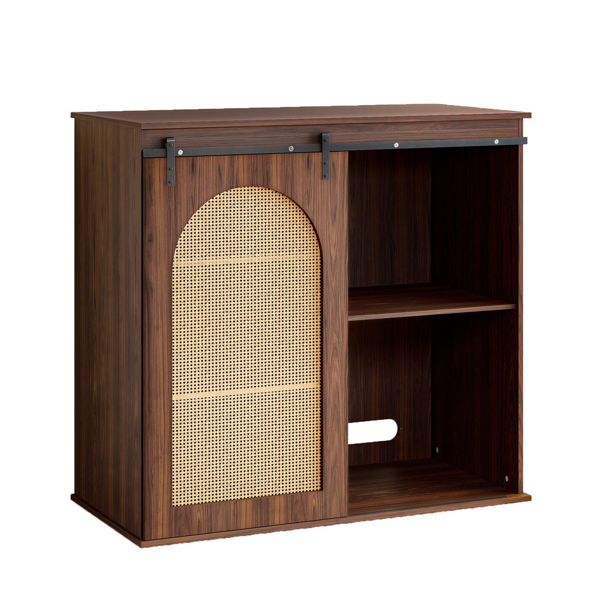 43"Wine Cabinet With Fridge Space, Farmhouse Wine Liquor Cabinet,Sideboard Buffet Cabinet With Sliding Door