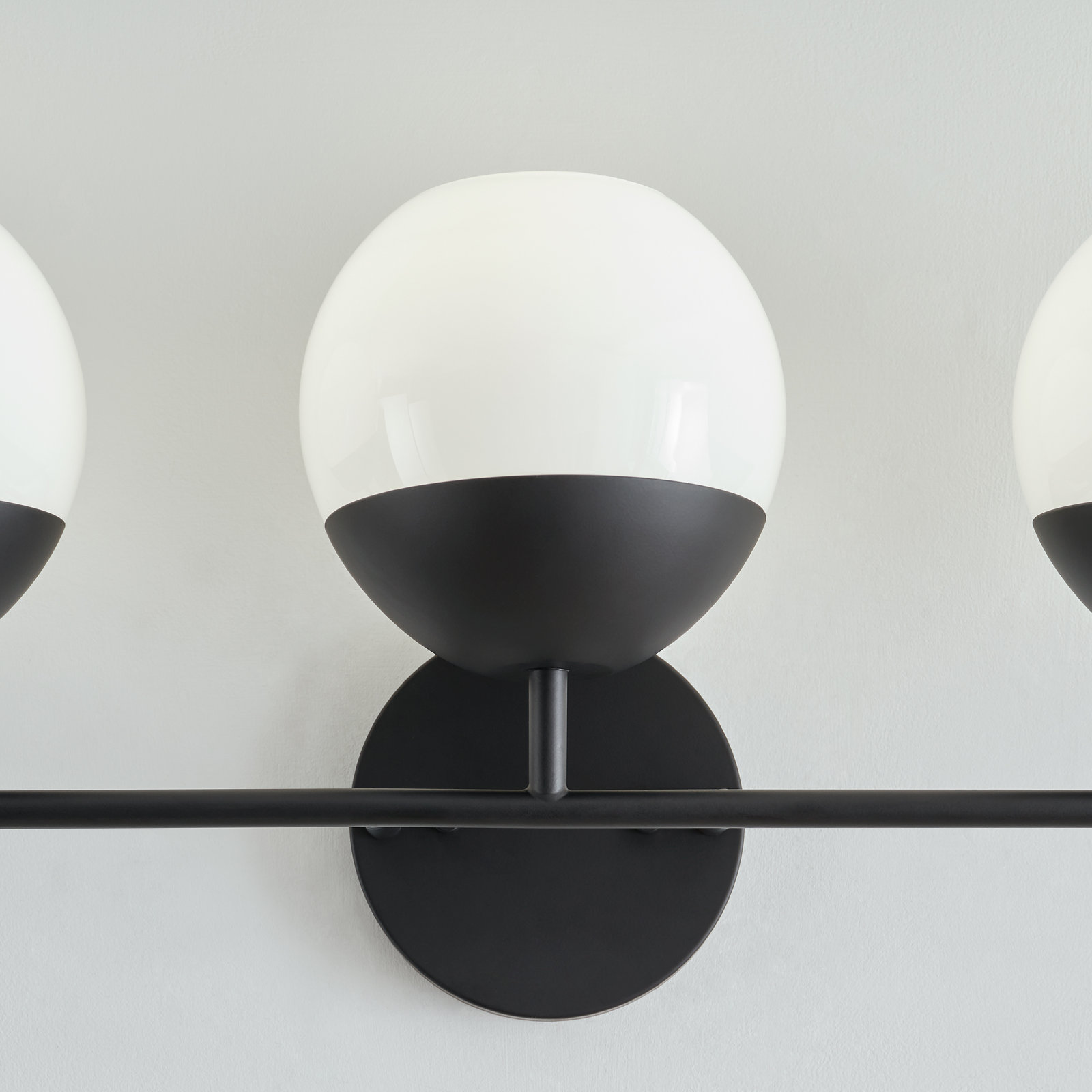 Avoca 3 Light Frosted Dimmable Vanity Light, Midnight Black