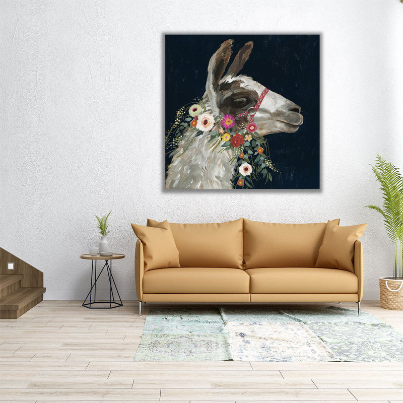 «Lovely Llama I», reproduction d'art sur toile, H 12 po x l 12 po