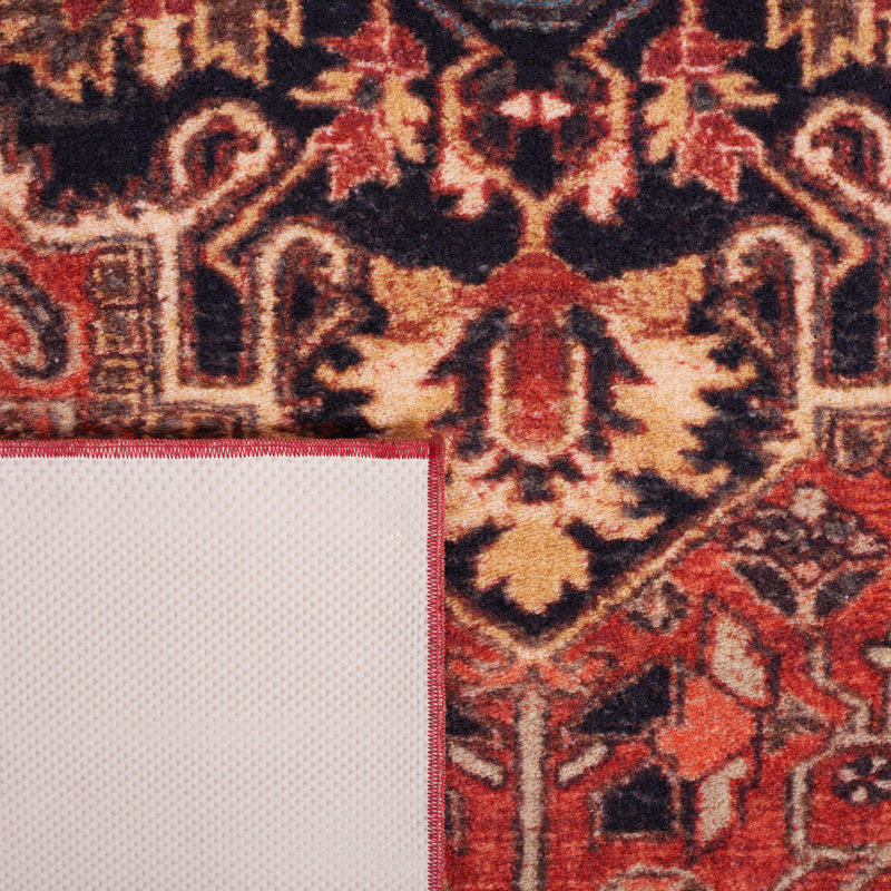 Manado Oriental Red/Blue Area Rug, Round 6'7"