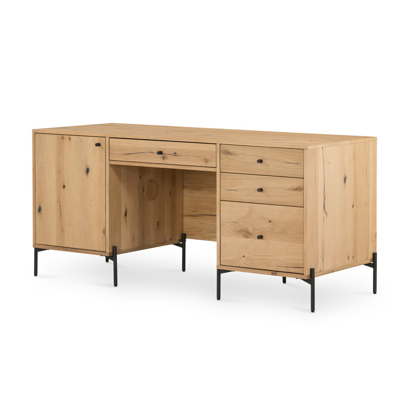 Eaton Executive Desk, Amber Resin Oak