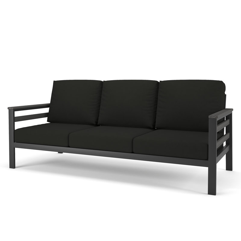 Canapé d'extérieur Townsend de 80 po de largeur avec coussins Sunbrella®, Coastal Grey, Toile Sunbrella® noir