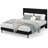 Full Upholstered Platform Bed Frame, Fabric Headboard, Metal Frame with Wooden Slats, Modern Bedroom Use ,Black-1650802873-1650802874