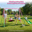 XNS107 - Ensemble de deux balançoires avec glissade bleu et rose pour aire de jeux extérieure pour enfants