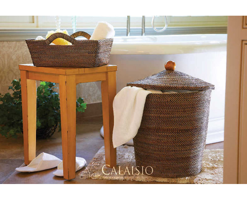 Wicker Laundry Basket with Handles, Small (4.75 H" x 12 W" x 8 D")