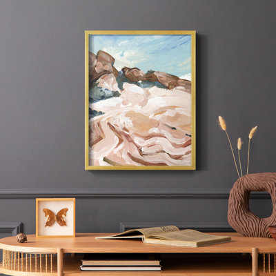 Impasto Plateau I Framed Print - Solid Wood