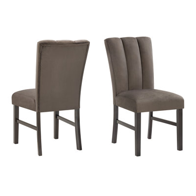 Roundhill Furniture Strata Velvet Upholstered Dining Chairs, Set of 2, Chocolate