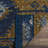 Elan Hand Woven Flat Weave Wool/Cotton Southwestern Rug in Blue/Gold-20944615