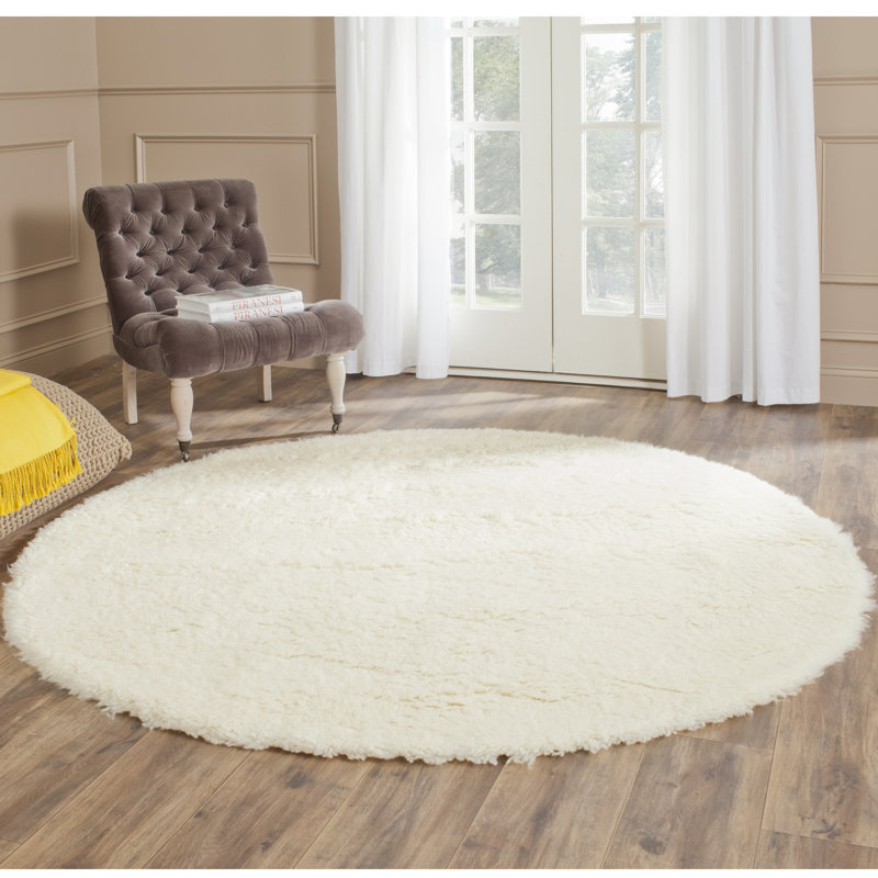Jedrik Hand Tufted Wool Solid Color Rug, Round 6'