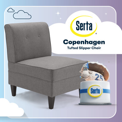 Serta Copenhagen Slipper Chair, Tufted Backrest, Sinuous Spring