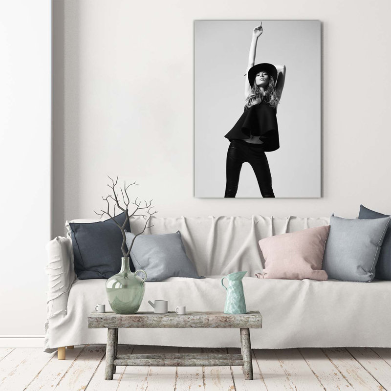 Woman In Black - Wrapped Canvas Print