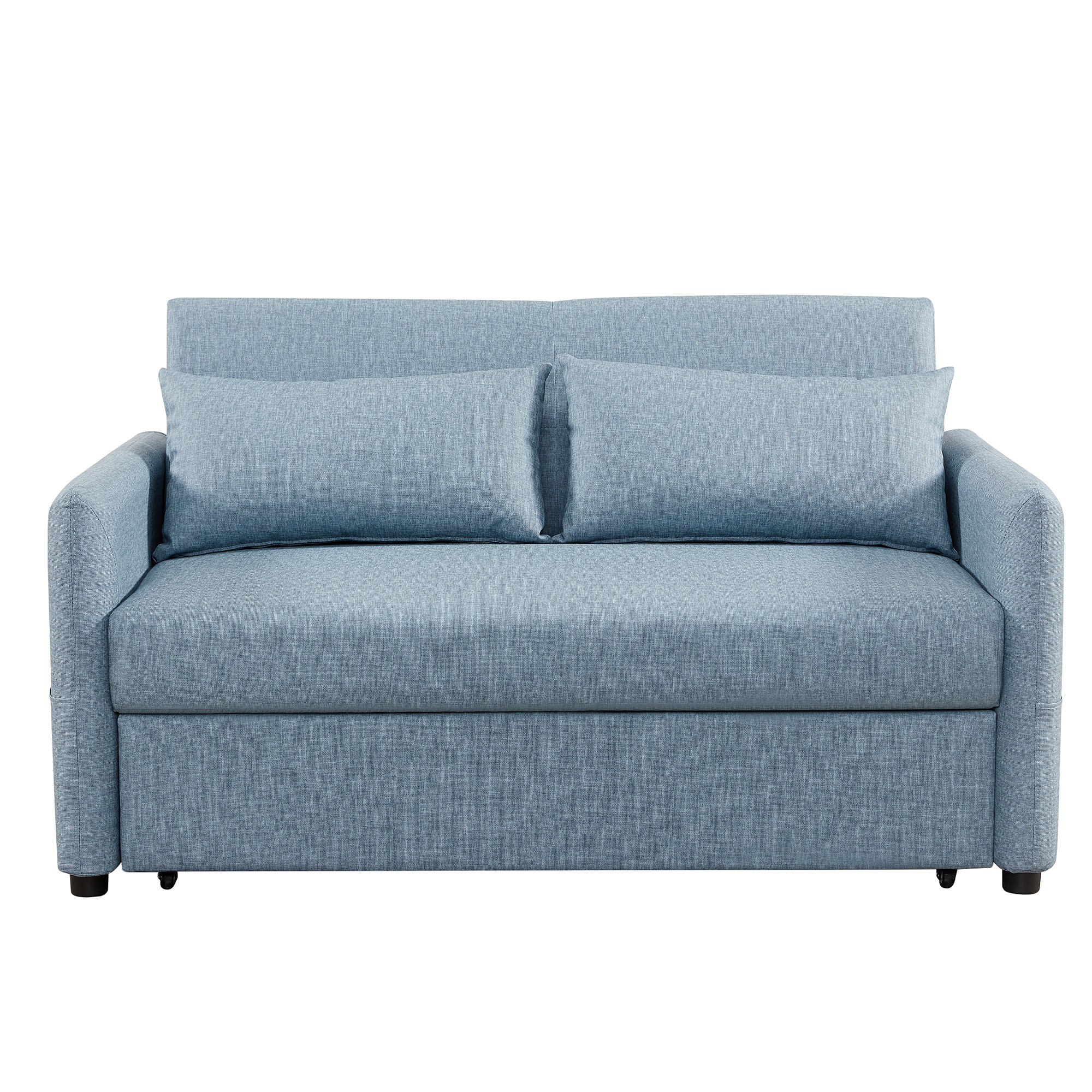 Outdo Evella Full 57'' Faux Leather Pillow Back Convertible Sofa Wayfair