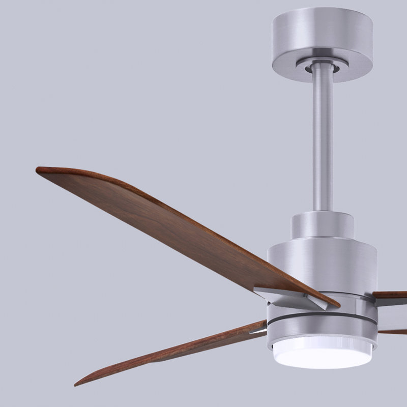 Ventilateur de plafond Alessandra, Noyer, Nickel brossé, 42"