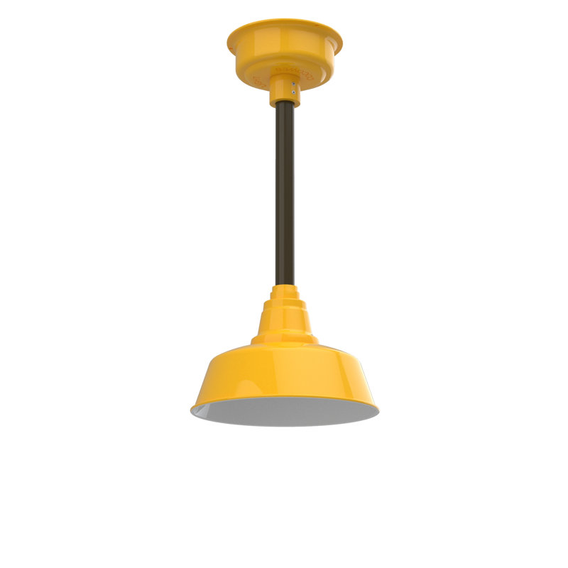 Vandervliet 1 - Light LED Single Pendant, 48" H x 10" W x 10" D, Yellow/Mahogany Bronze