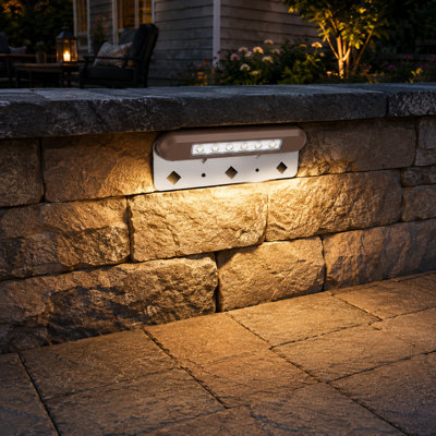 12-Pack 7-Inch Retaining Wall Lights | 2700K, 12V Low-Voltage, 2.8W Cuttable Hardscape and Paver Lighting with IP67 Waterproof Protection for Outdoor Steps and Landscapes