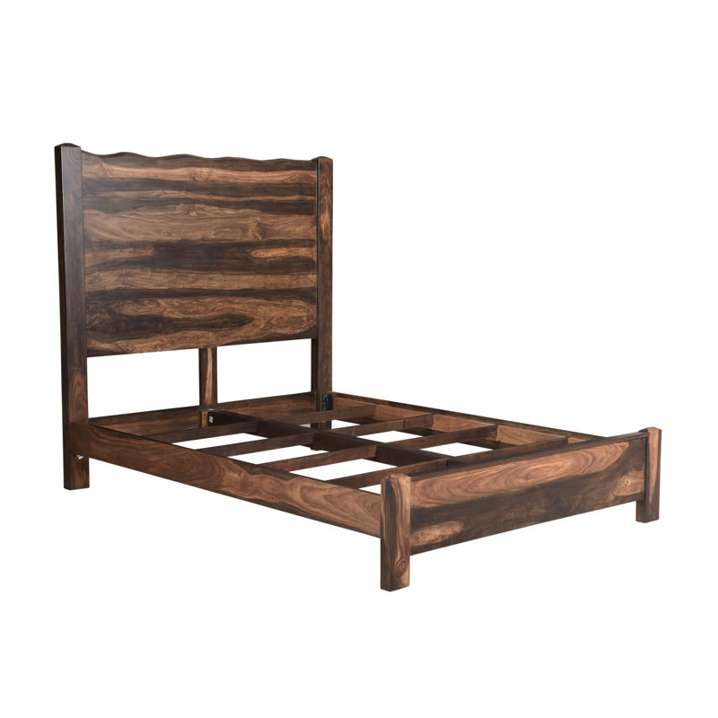 Chaliyah Solid Wood Standard Bed, Queen, Walnut