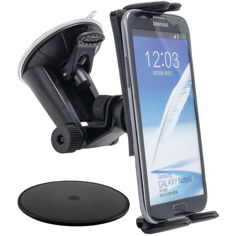 Black Adjustable Windshield/Dashboard Mount for Smartphones and Tablets