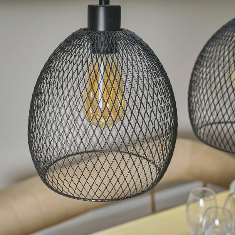 Blunt 3 - Light Kitchen Island Pendant, Matt Black