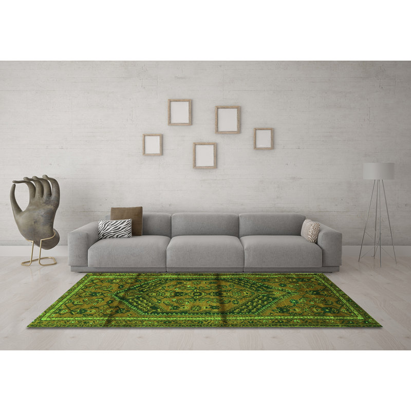 Washable Oriental Indoor Rug, Round 4'