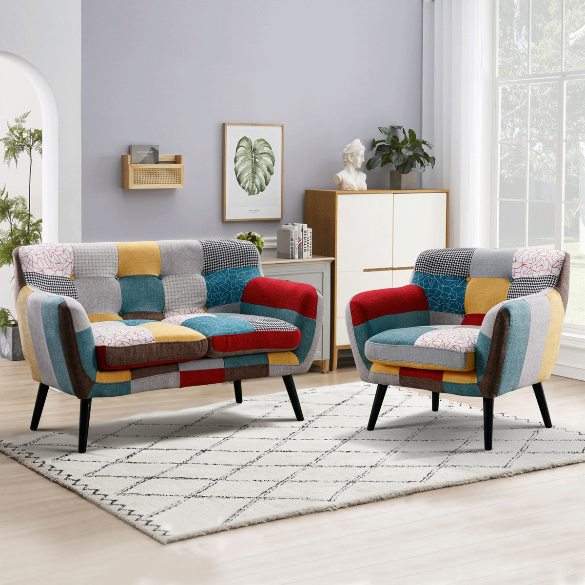 2 – Piece Fashion Retro Living Room Set