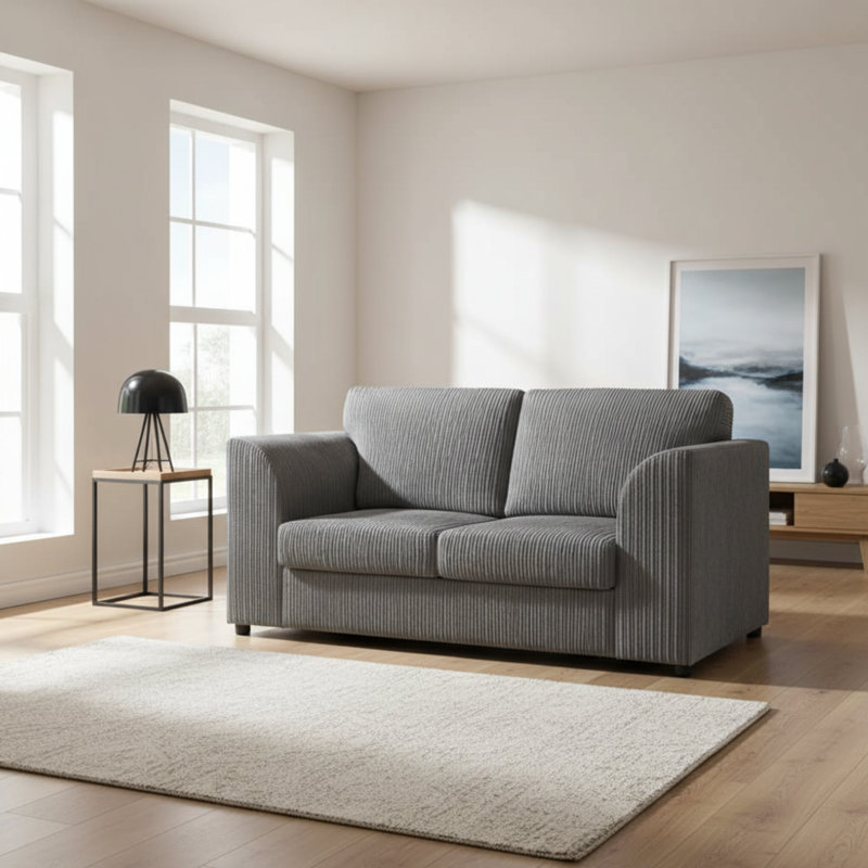 Corduroy Sofa, Charcoal
