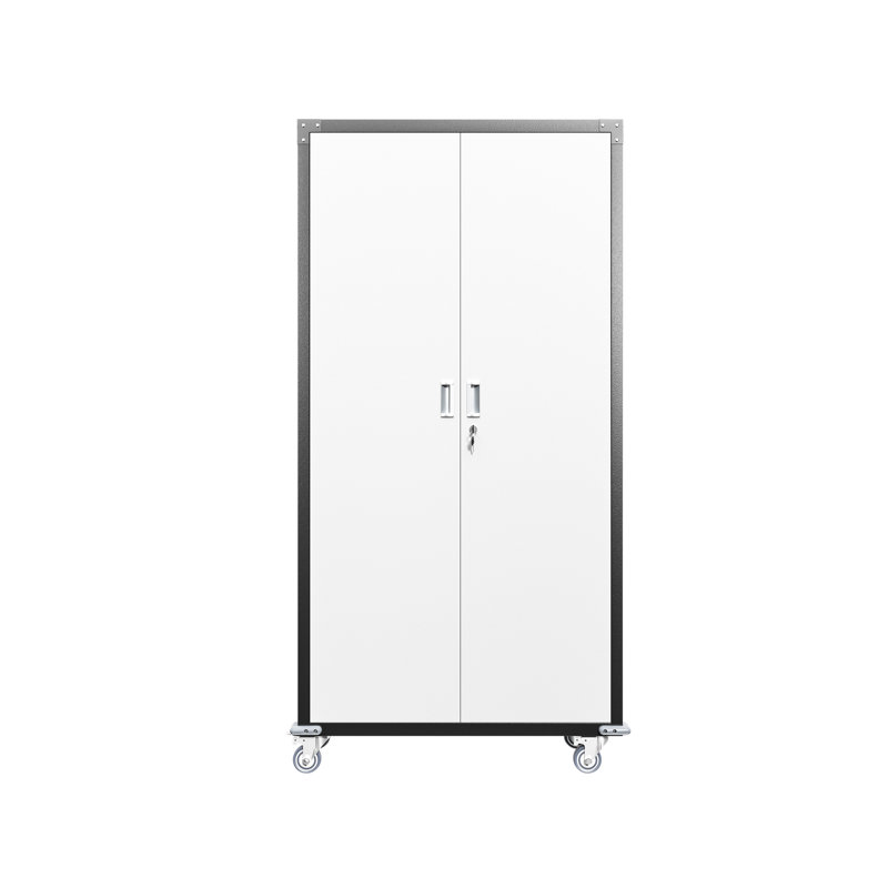 Armoire en métal de 71 po de hauteur avec portes verrouillables et 4 tablettes réglables - Rangement pour garage à usage intensif verrouillable