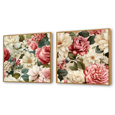 Ingle - Ensemble de 2 collages floraux carrés
