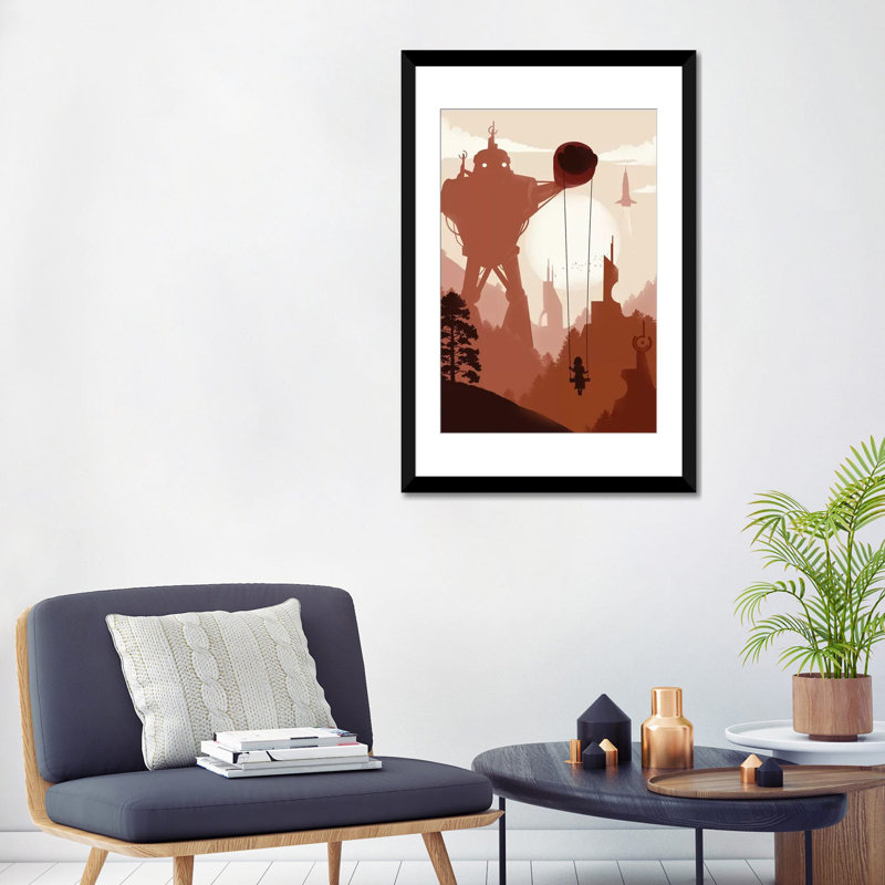 «In The Year 200», impression sur toile, H 24 po x l 16 po x P 1 po, Papier avec cadre noir, Blanc