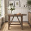 Ensemble de table de salle à manger à hauteur de comptoir en bois 3 pièces avec 2 chaises rembourrées pour petit espace, brun-1502626771