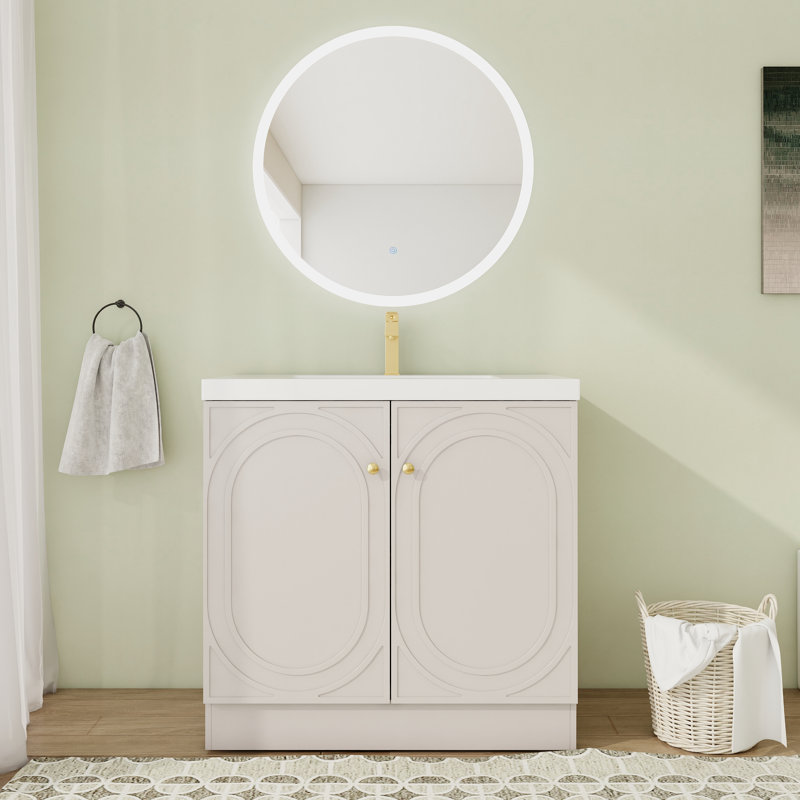 Meuble-lavabo sur pied simple 36 po avec comptoir en résine