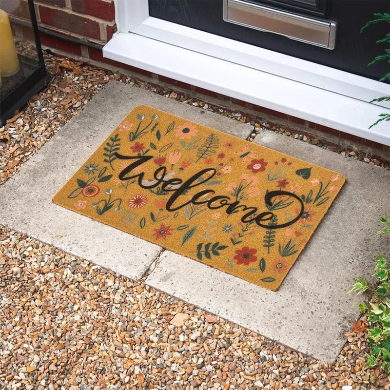 Paillasson floral - porte d'entrée - décoration florale printanière
