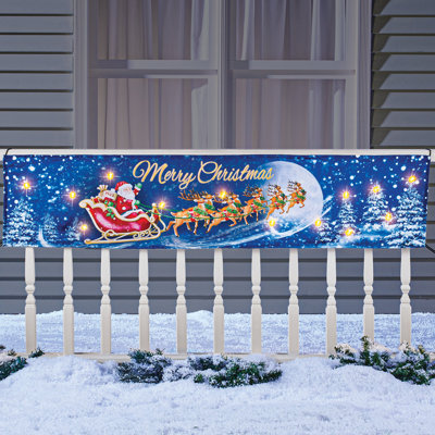 Bannière lumineuse de traîneau du Père Noël