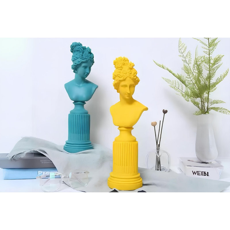 Jaffrey Figurines & Sculptures, Yellow & Turquoise