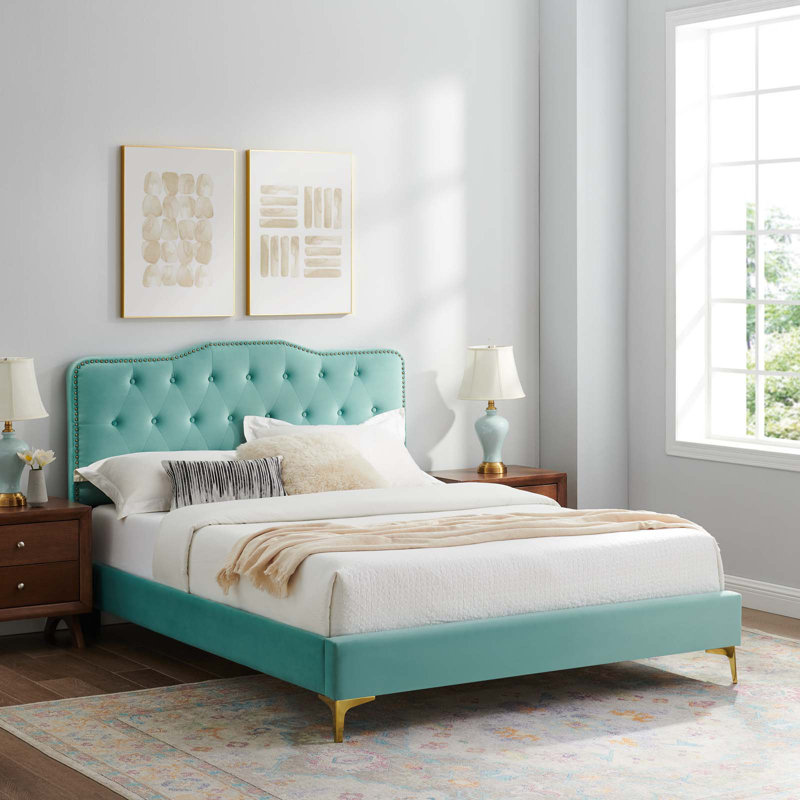 Modway Amber Platform Bed, Navy, Twin